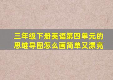 三年级下册英语第四单元的思维导图怎么画简单又漂亮