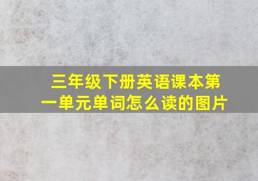 三年级下册英语课本第一单元单词怎么读的图片