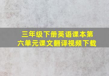 三年级下册英语课本第六单元课文翻译视频下载