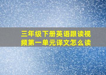 三年级下册英语跟读视频第一单元译文怎么读