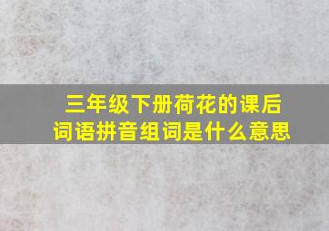 三年级下册荷花的课后词语拼音组词是什么意思