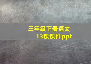 三年级下册语文13课课件ppt