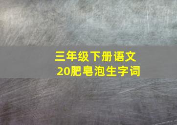 三年级下册语文20肥皂泡生字词