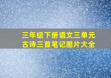 三年级下册语文三单元古诗三首笔记图片大全