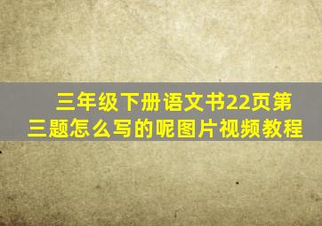 三年级下册语文书22页第三题怎么写的呢图片视频教程