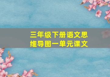 三年级下册语文思维导图一单元课文