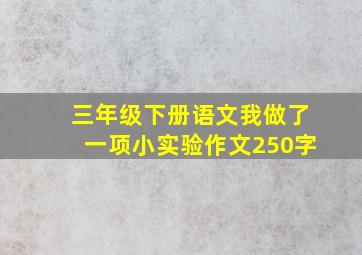 三年级下册语文我做了一项小实验作文250字