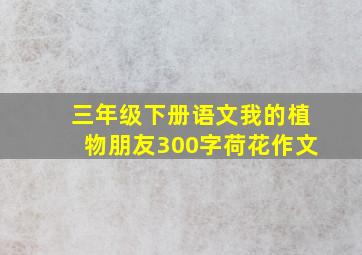 三年级下册语文我的植物朋友300字荷花作文