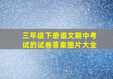 三年级下册语文期中考试的试卷答案图片大全