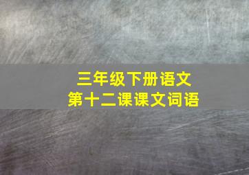 三年级下册语文第十二课课文词语