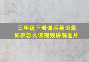 三年级下册课后英语单词表怎么读视频讲解图片