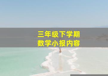 三年级下学期数学小报内容