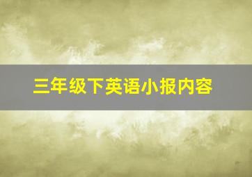 三年级下英语小报内容