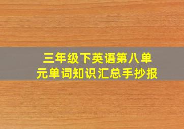 三年级下英语第八单元单词知识汇总手抄报