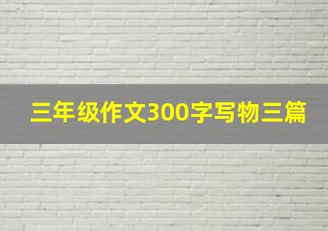 三年级作文300字写物三篇