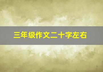 三年级作文二十字左右