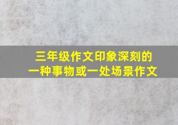 三年级作文印象深刻的一种事物或一处场景作文