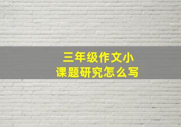 三年级作文小课题研究怎么写