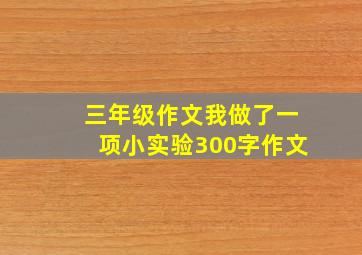 三年级作文我做了一项小实验300字作文