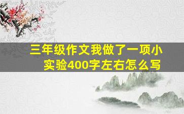 三年级作文我做了一项小实验400字左右怎么写