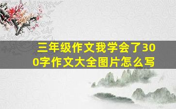 三年级作文我学会了300字作文大全图片怎么写