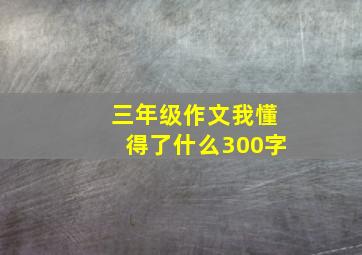 三年级作文我懂得了什么300字