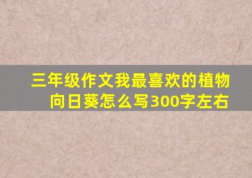 三年级作文我最喜欢的植物向日葵怎么写300字左右