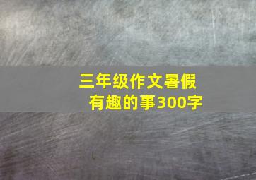 三年级作文暑假有趣的事300字