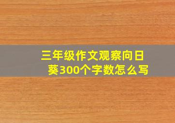 三年级作文观察向日葵300个字数怎么写