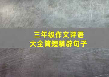 三年级作文评语大全简短精辟句子