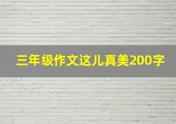 三年级作文这儿真美200字