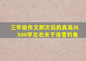 三年级作文那次玩的真高兴300字左右关于滑雪钓鱼