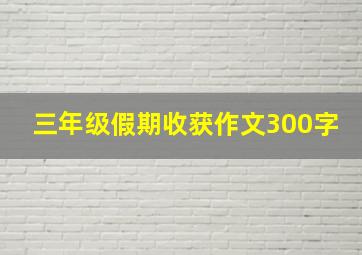 三年级假期收获作文300字