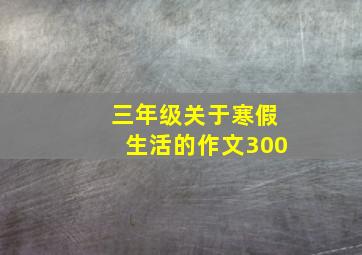 三年级关于寒假生活的作文300