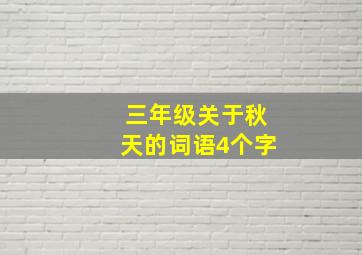 三年级关于秋天的词语4个字