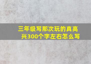 三年级写那次玩的真高兴300个字左右怎么写