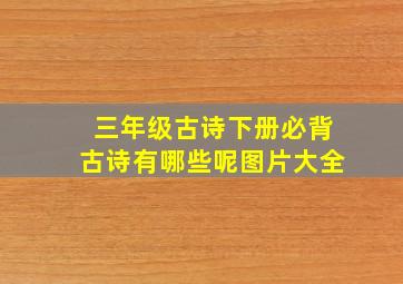 三年级古诗下册必背古诗有哪些呢图片大全