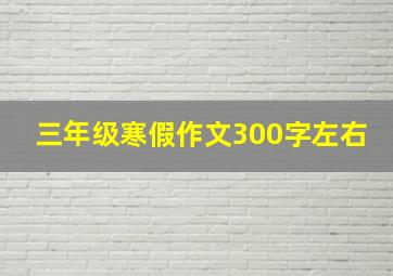 三年级寒假作文300字左右