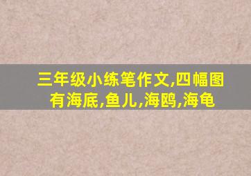 三年级小练笔作文,四幅图有海底,鱼儿,海鸥,海龟