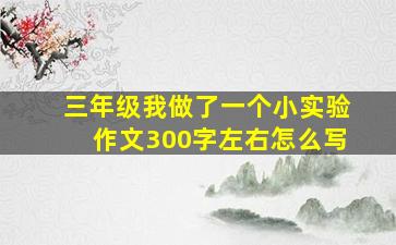 三年级我做了一个小实验作文300字左右怎么写