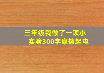 三年级我做了一项小实验300字摩擦起电