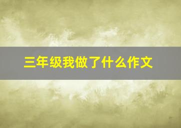 三年级我做了什么作文