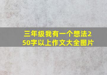 三年级我有一个想法250字以上作文大全图片