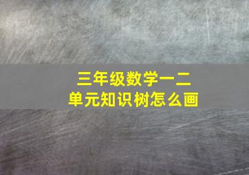 三年级数学一二单元知识树怎么画