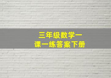 三年级数学一课一练答案下册