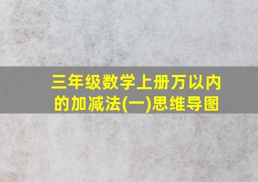 三年级数学上册万以内的加减法(一)思维导图