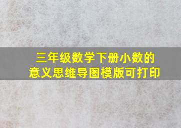 三年级数学下册小数的意义思维导图模版可打印