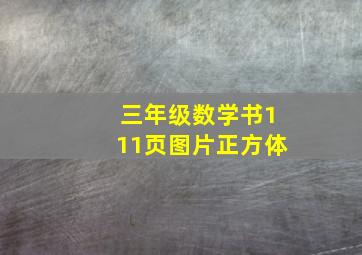 三年级数学书111页图片正方体