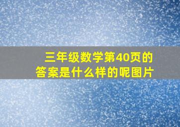 三年级数学第40页的答案是什么样的呢图片