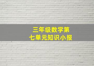 三年级数学第七单元知识小报